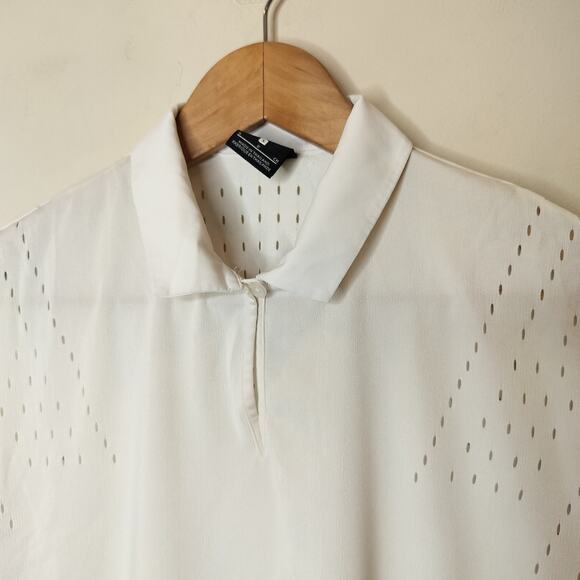 Nike Dri-Fit Ace Golf Polo Top White Stretch - Picture 6 of 9